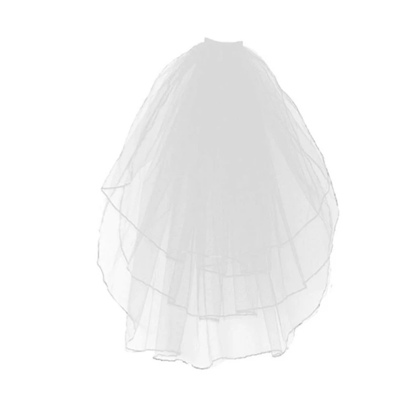 Фата свадебная трехслойная с гребнем и лентами, Тюлевая прозрачная для невесты, подружки невесты, короткая длина до локтя, 3 цвета 
Фата свадебная трехслойная с гребнем и лентами, Тюлевая прозрачная для невесты, подружки невесты, короткая длина до локтя, 3 цвета