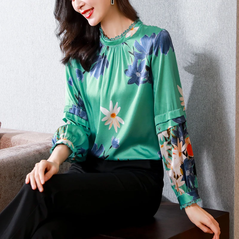 Women Clothing Printed French Fashion Loose Blouse Spring Autumn New Lace Simple Elegant Patchwork Shirts Female Clothing Tops
Women Clothing Printed French Fashion Loose Blouse Spring Autumn New Lace Simple Elegant Patchwork Shirts Female Clothing Tops