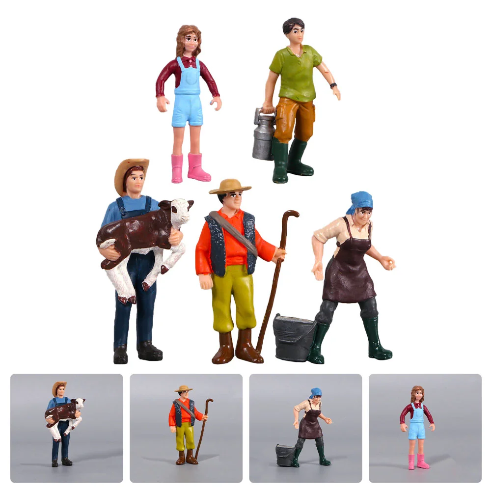 

People Figures Farmer Farm Figurines Model Toys Miniature Painted Layoutfigurescale Kids Toy Models Mini Playset Props Action