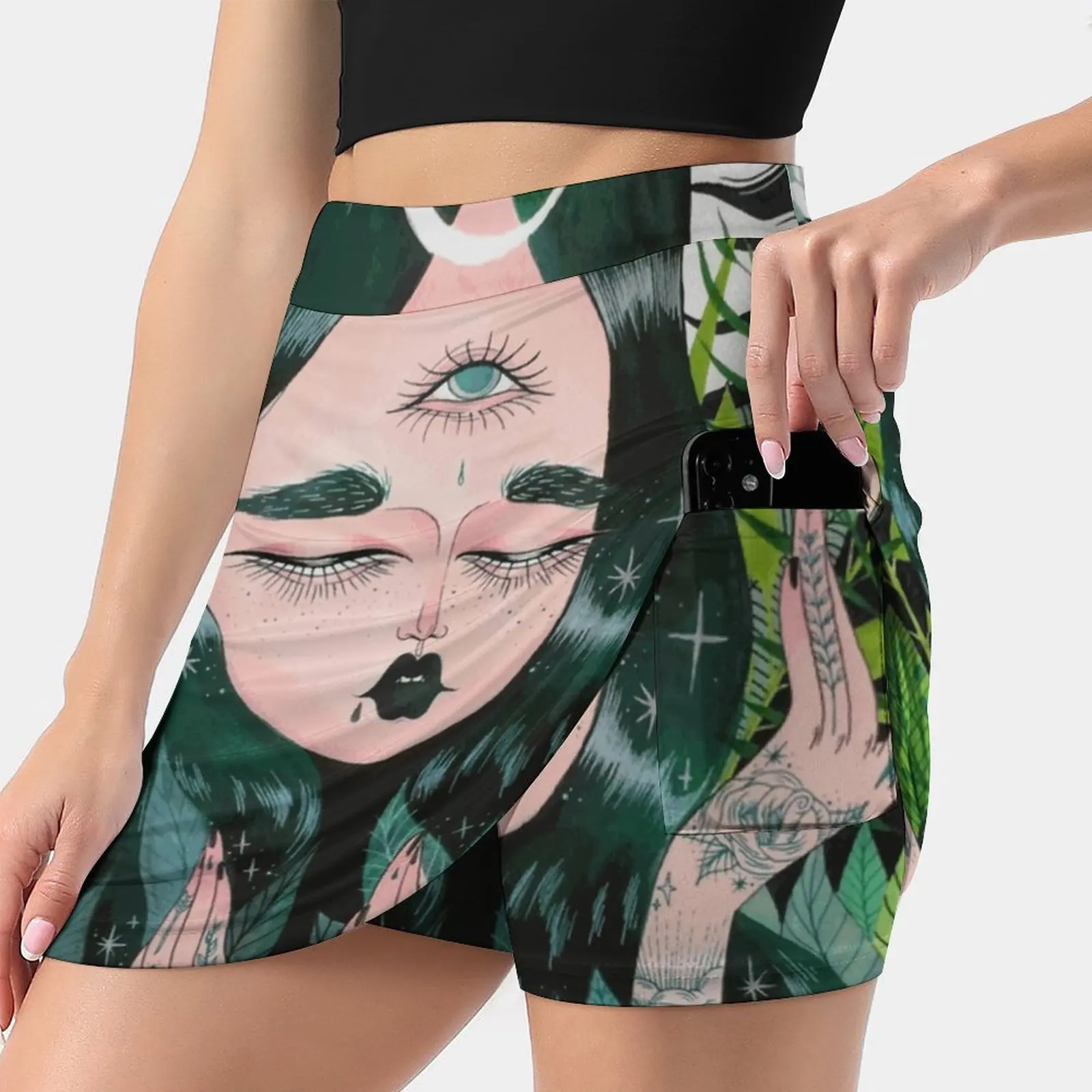 Женская юбка для игры в бадминтон, теннисная юбка с карманами, акварельными листьями и растениями 
Женская юбка для игры в бадминтон, теннисная юбка с карманами, акварельными листьями и растениями