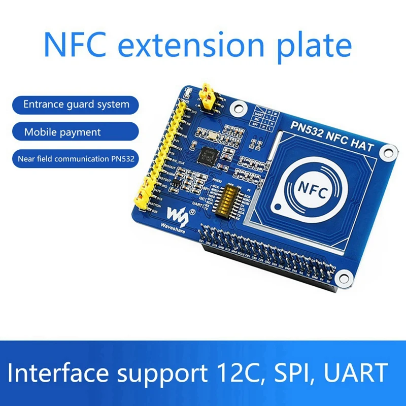 Плата Waveshare PN532 NFC для Raspberry Pi поддерживает интерфейсы связи, плата расширения I2C SPI и UART
Плата Waveshare PN532 NFC для Raspberry Pi поддерживает интерфейсы связи, плата расширения I2C SPI и UART