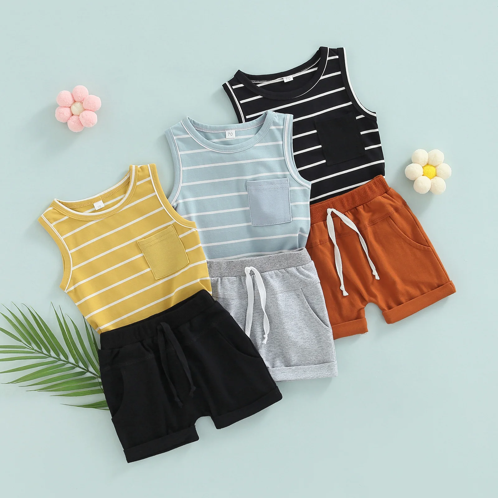 0-24months Baby Boys Summer Outfit Sets Sleeveless o Neck Striped Vest + Solid Color Drawstring Shorts Casual Set for
0-24months Baby Boys Summer Outfit Sets Sleeveless o Neck Striped Vest + Solid Color Drawstring Shorts Casual Set for