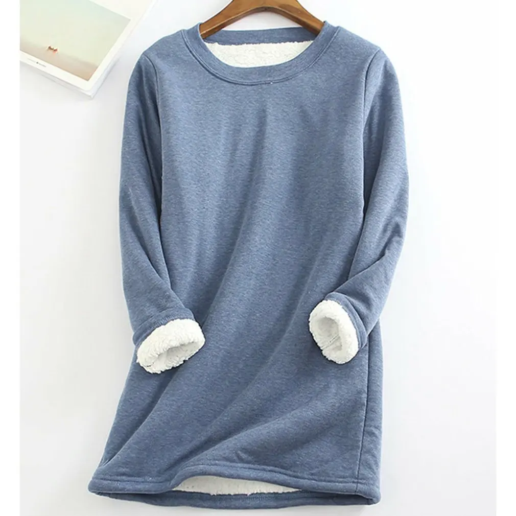 Womens Winter Bottoming Shirt O Neck Fleece Shirt Woman Thick Warm Shirts Soft Comfort Slim Fleece Jacket 
Womens Winter Bottoming Shirt O Neck Fleece Shirt Woman Thick Warm Shirts Soft Comfort Slim Fleece Jacket