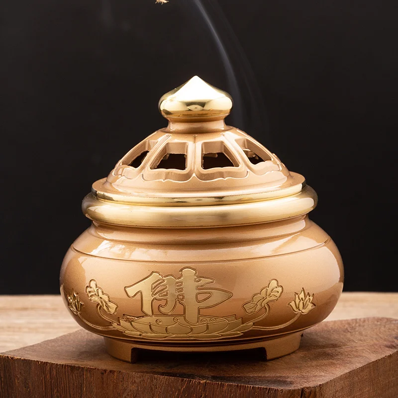 

Ziyun Pavilion pure copper incense burner, agarwood sandalwood incense coil, brass incense burner, household Buddha Hall, Buddha
