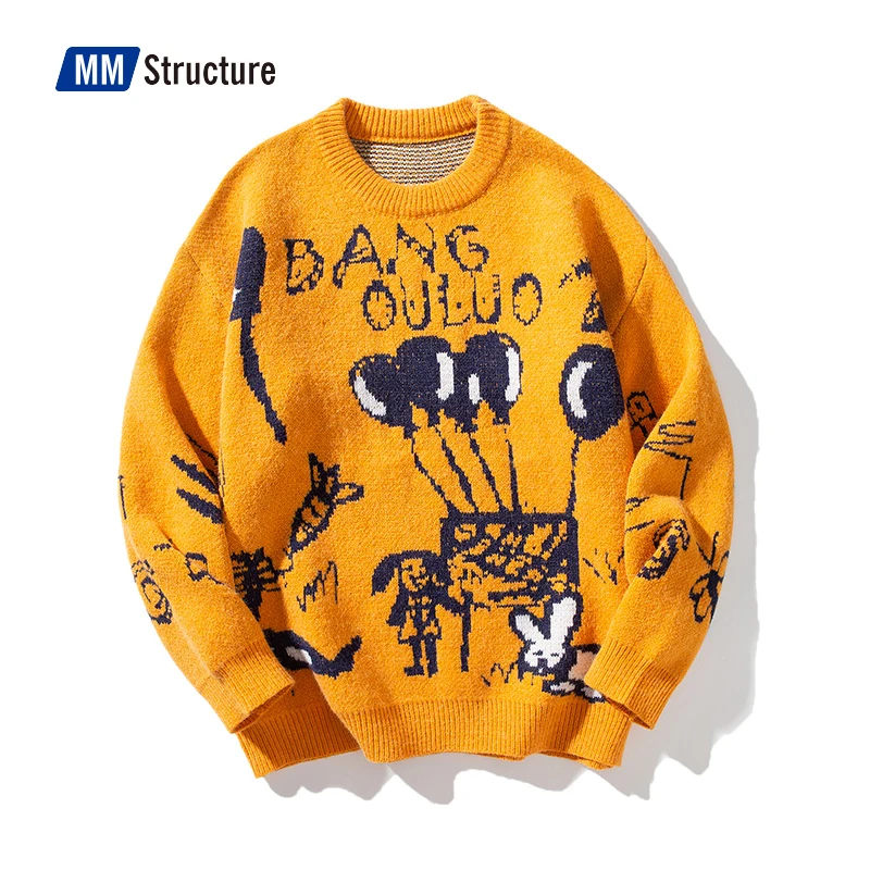 Sweater for Teens Male 2022 New Korean Print Crewneck Knit Tops Designer Vintage Oversize Pullover High Quality Ugly Jumpers Men
Sweater for Teens Male 2022 New Korean Print Crewneck Knit Tops Designer Vintage Oversize Pullover High Quality Ugly Jumpers Men