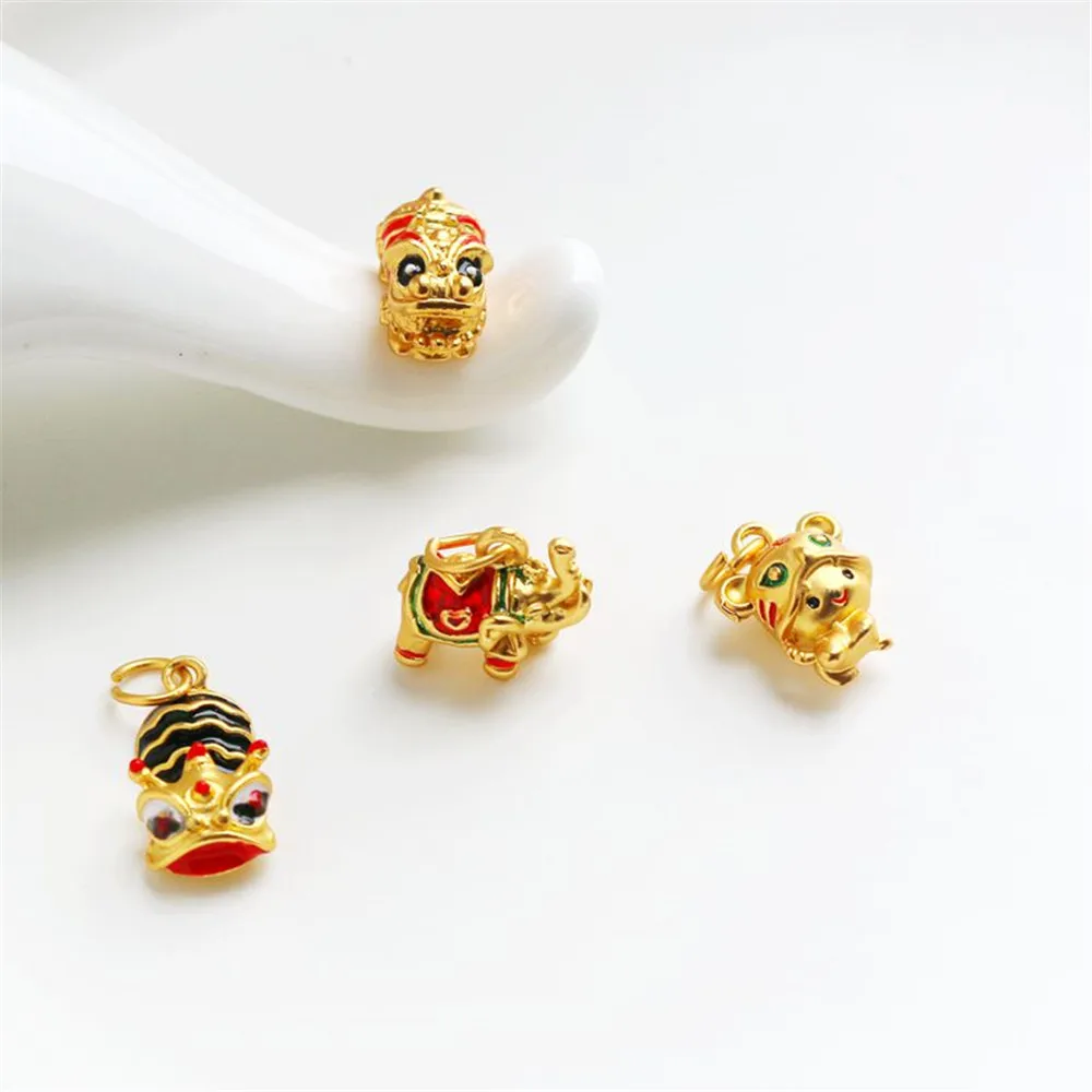 18K dumb gold color protection oil drop four small tiger pendant DIY Handmade Bracelet Necklace Earrings tag accessories
18K dumb gold color protection oil drop four small tiger pendant DIY Handmade Bracelet Necklace Earrings tag accessories