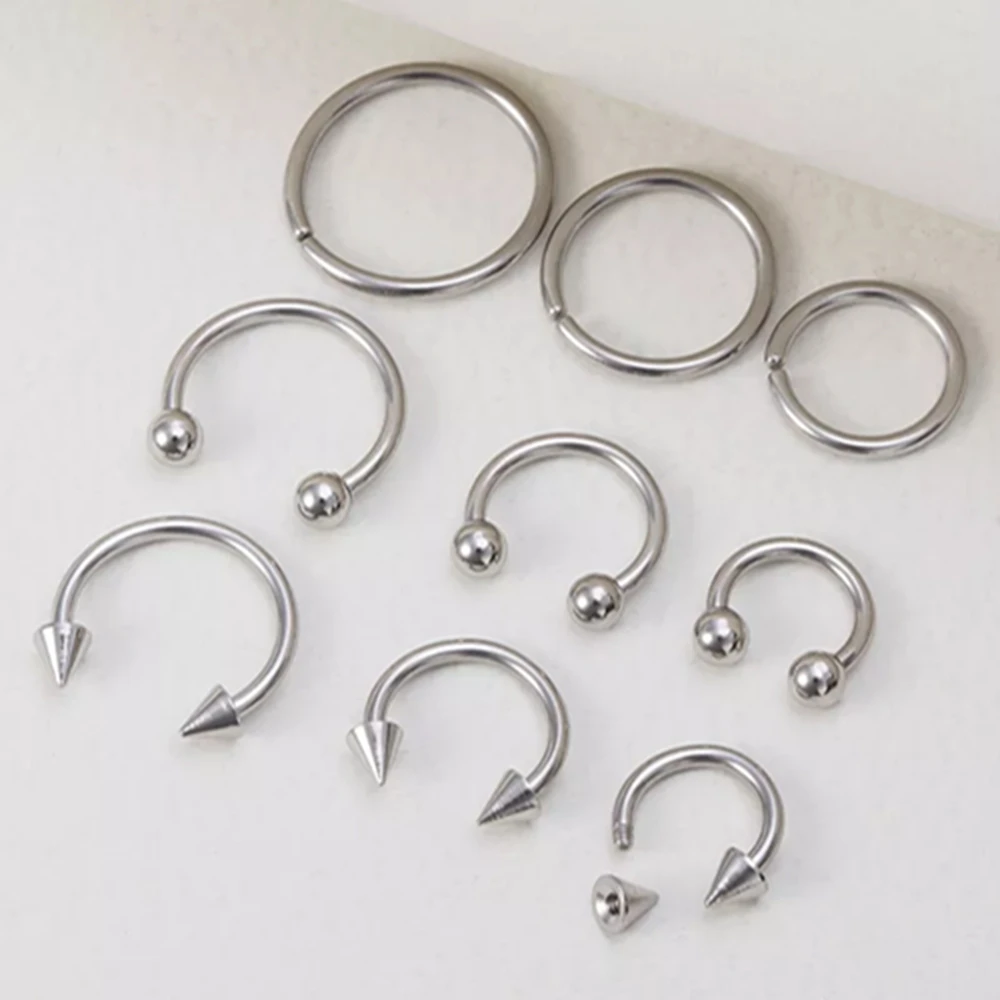 9pcs Hoop Earrings Smiley Nose Ring Septum Real Piercing Bar Set Ear Cartilage Tragus Helix Lip BCR Circular Barbell Jewelry 16G
9pcs Hoop Earrings Smiley Nose Ring Septum Real Piercing Bar Set Ear Cartilage Tragus Helix Lip BCR Circular Barbell Jewelry 16G