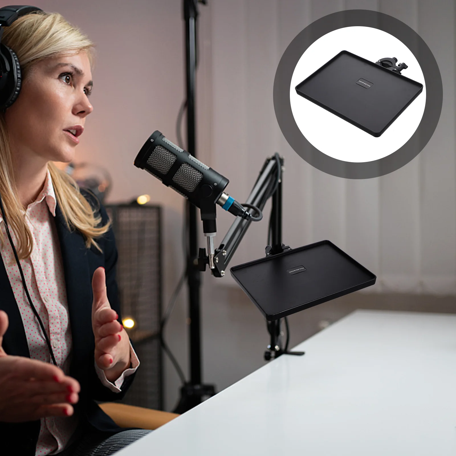 Microphone Stand Tray Rack Sound Shelfholder Live Clamp Broadcast Onmic Bracketrecording Attachment Micphone Adjustable Utility
Microphone Stand Tray Rack Sound Shelfholder Live Clamp Broadcast Onmic Bracketrecording Attachment Micphone Adjustable Utility