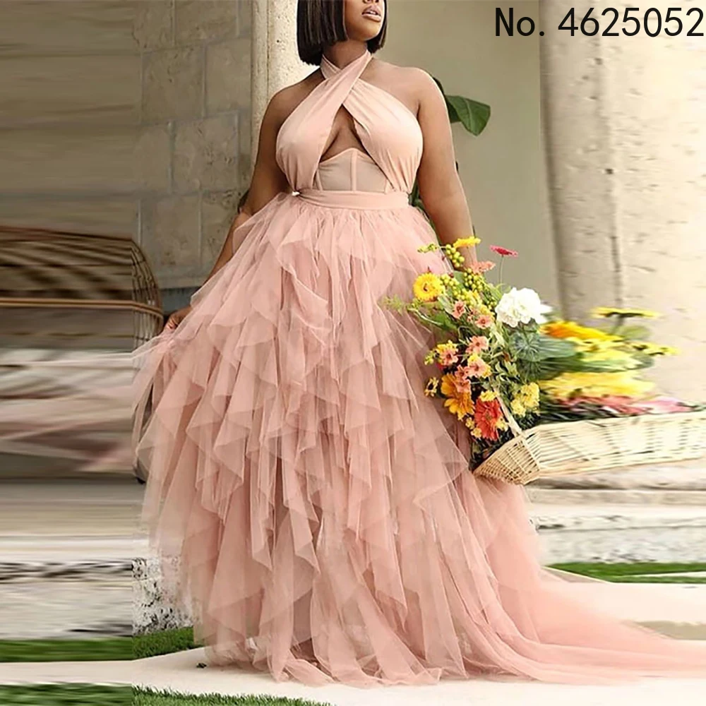 

Элегантное кружевное свадебное платье, сексуальное Сетчатое платье с открытой спиной, женское платье, африканские вечерние платья, одежда ...