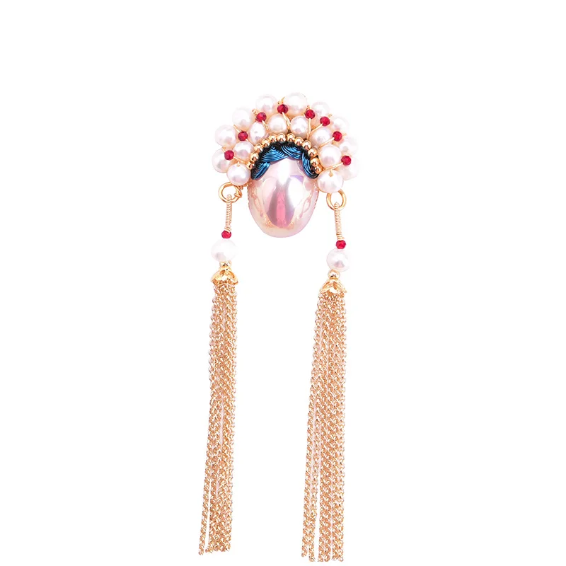 Handmade Corsage Natural Pearl Brooch Female Peking Opera Facial Makeup Opera Accessories 
Handmade Corsage Natural Pearl Brooch Female Peking Opera Facial Makeup Opera Accessories