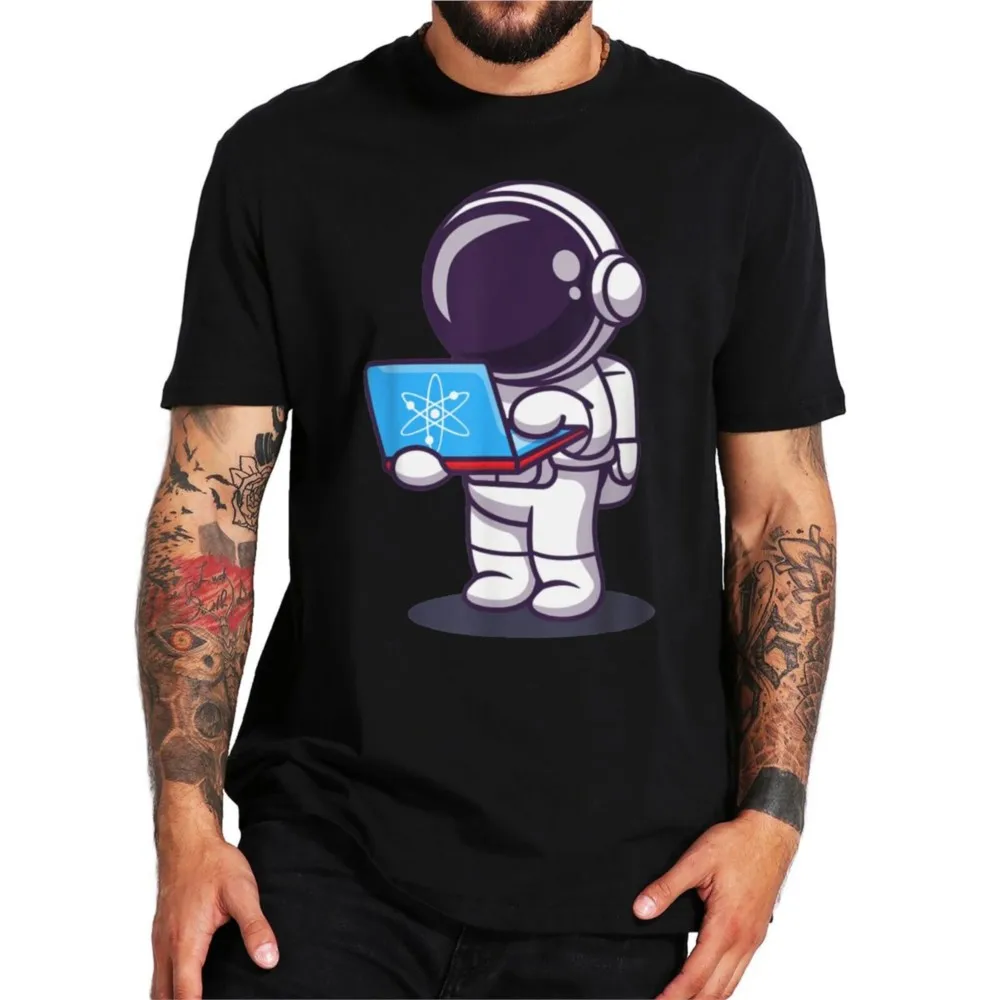 Cosmos Crypto T-Shirt Astronaut Buying Ticket To The Moon With ATOM Cosmos Tops Cotton Summer Casual Basic T Shirt EU Size
Cosmos Crypto T-Shirt Astronaut Buying Ticket To The Moon With ATOM Cosmos Tops Cotton Summer Casual Basic T Shirt EU Size
