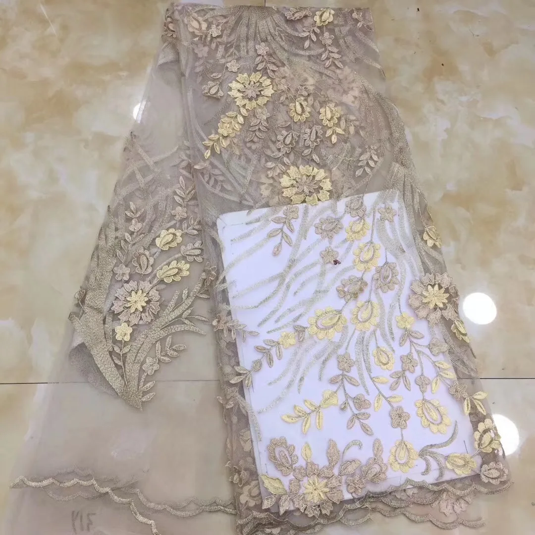 African Latest Lace Fabric Gold Nigeria Lace Fabric Embroidery Beaded Lace African Bridal Fabric 5 Yards for Wedding Party
African Latest Lace Fabric Gold Nigeria Lace Fabric Embroidery Beaded Lace African Bridal Fabric 5 Yards for Wedding Party
