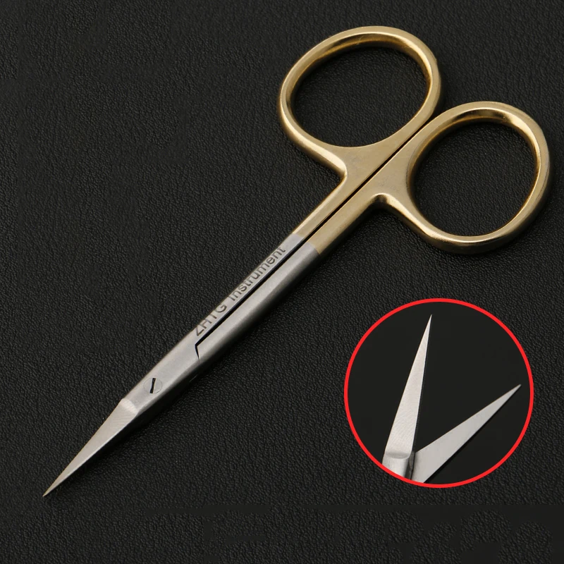 Cosmetic Plastic Eye Care Open Eye Surgery Tools Express Scissors Gold Handle Double Eyelid Scissors Curved Point
Cosmetic Plastic Eye Care Open Eye Surgery Tools Express Scissors Gold Handle Double Eyelid Scissors Curved Point
