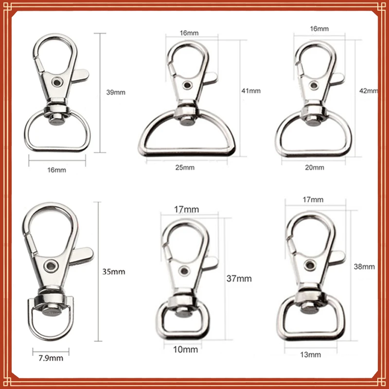 New in 10Pcs/pack Metal Carabiner Clip Swivel Trigger Dog Buckle KeyRing KeyHooks retaining ring DIY Craft Lobster Clasp 6 Sizes
New in 10Pcs/pack Metal Carabiner Clip Swivel Trigger Dog Buckle KeyRing KeyHooks retaining ring DIY Craft Lobster Clasp 6 Sizes