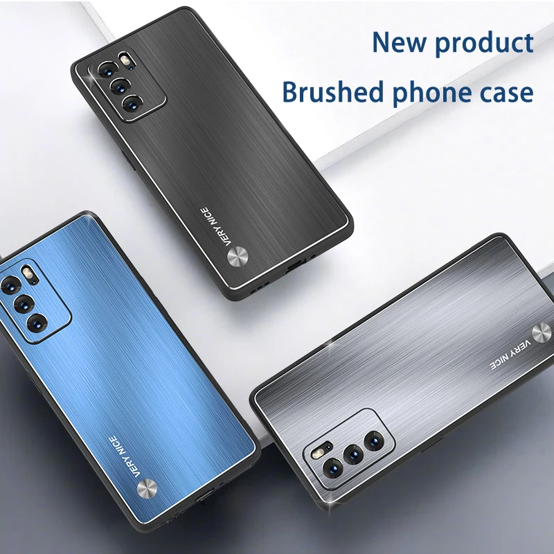 Brushed Mobile Phone Case For OPPO Reno 6 Pro+, Hard Strength Metal Brushed Back Panel And TPU Soft Edge All-round Protection 
Brushed Mobile Phone Case For OPPO Reno 6 Pro+, Hard Strength Metal Brushed Back Panel And TPU Soft Edge All-round Protection