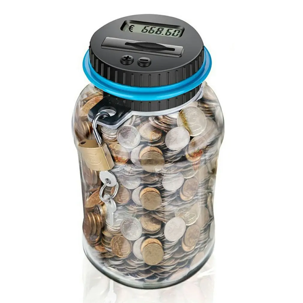 Piggy Bank Counter Coin Electronic Digital LCD Counting Coin Money Saving Box Jar Coins Storage Box USD EURO GBP Money
Piggy Bank Counter Coin Electronic Digital LCD Counting Coin Money Saving Box Jar Coins Storage Box USD EURO GBP Money