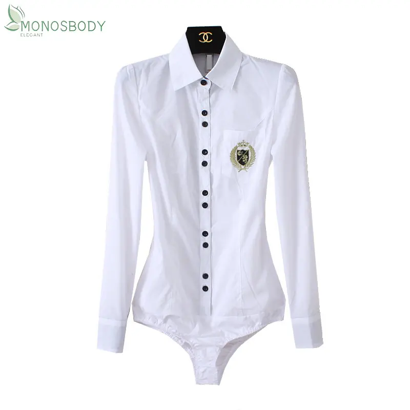 2023 New Fashion Embroidery Badge White Bodysuits Women Long Sleeve Body Shirts Office Lady Business Work Blouses Female Rompers
2023 New Fashion Embroidery Badge White Bodysuits Women Long Sleeve Body Shirts Office Lady Business Work Blouses Female Rompers