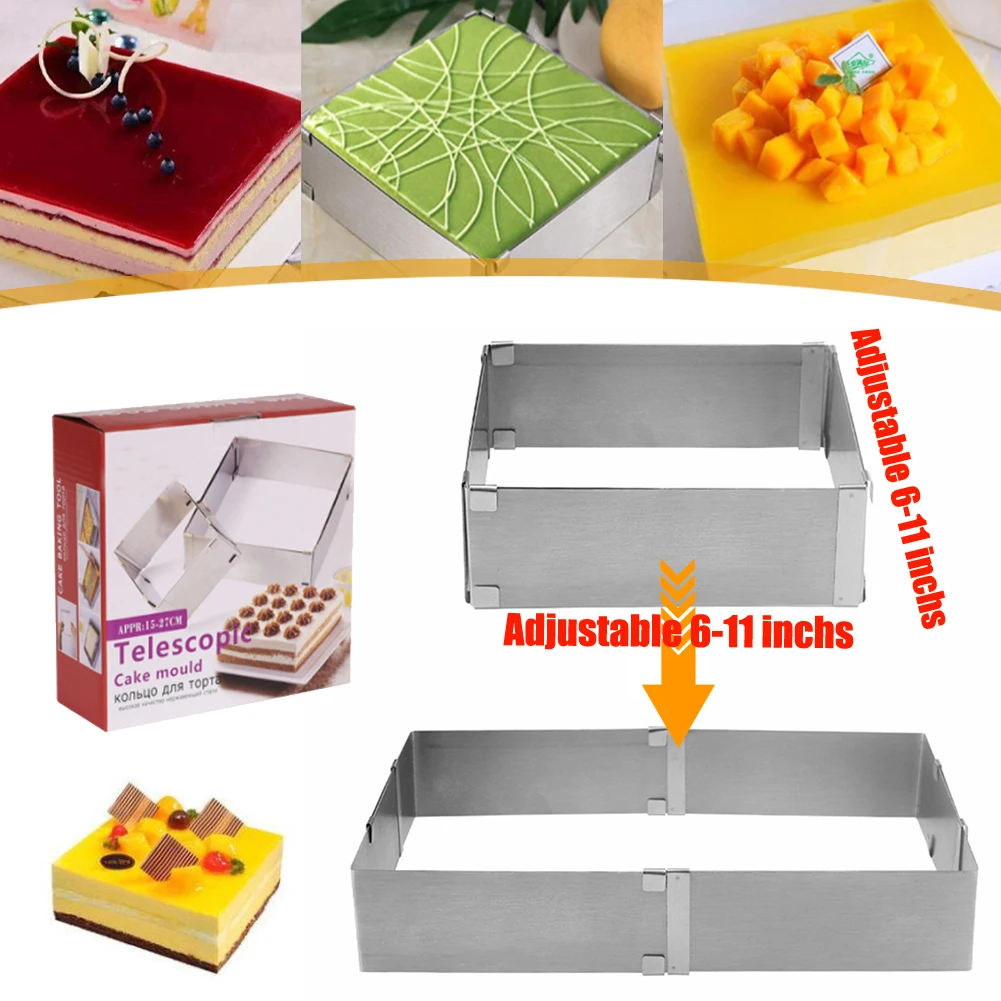 6-11 Inches Cake Mold Round Adjustable Stainless Steel Baking Cake Ring For Mousse
6-11 Inches Cake Mold Round Adjustable Stainless Steel Baking Cake Ring For Mousse