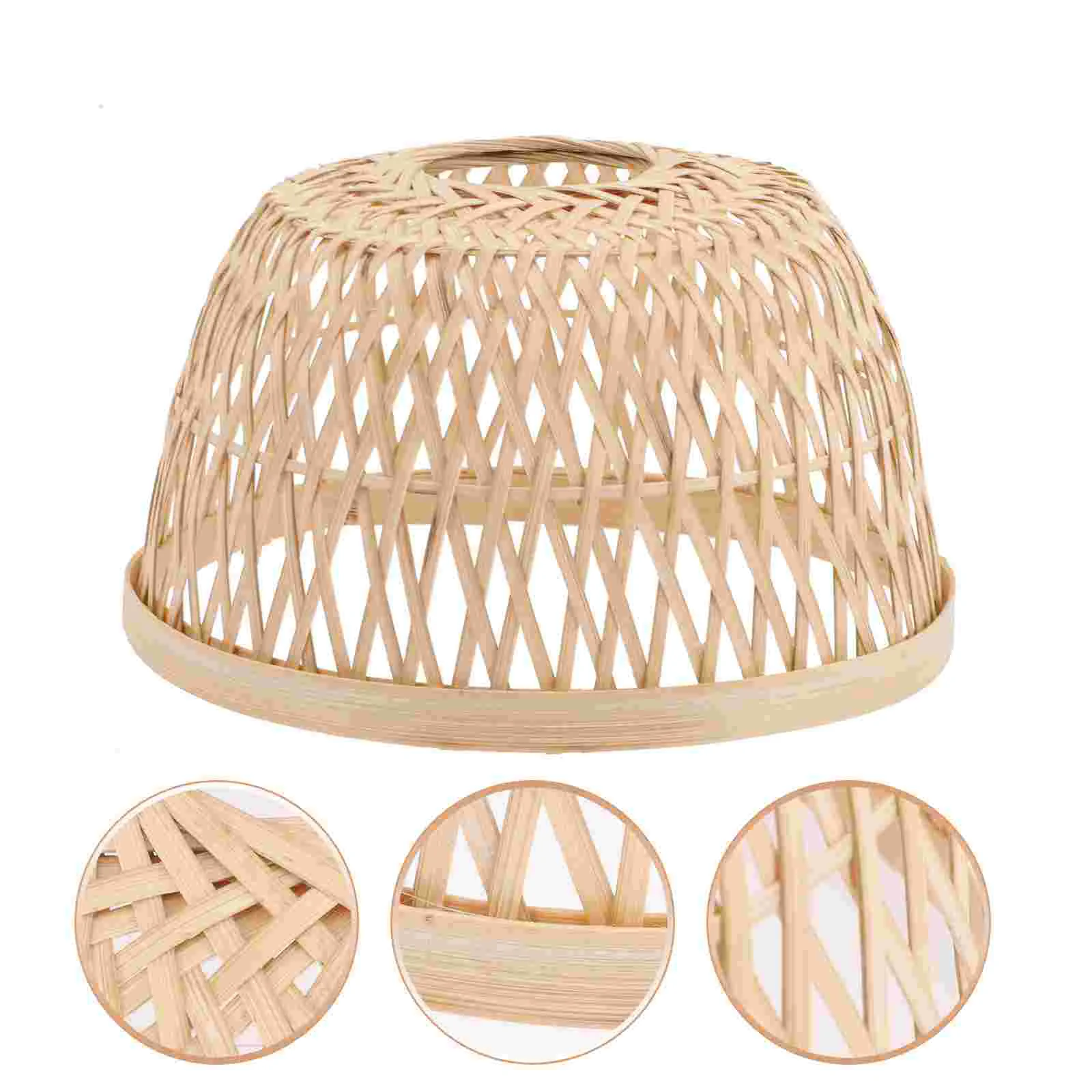 

Lampshade Hanging Cover Woven Rattan Baskets Storage Bamboo Rustic Style Light Fixture
