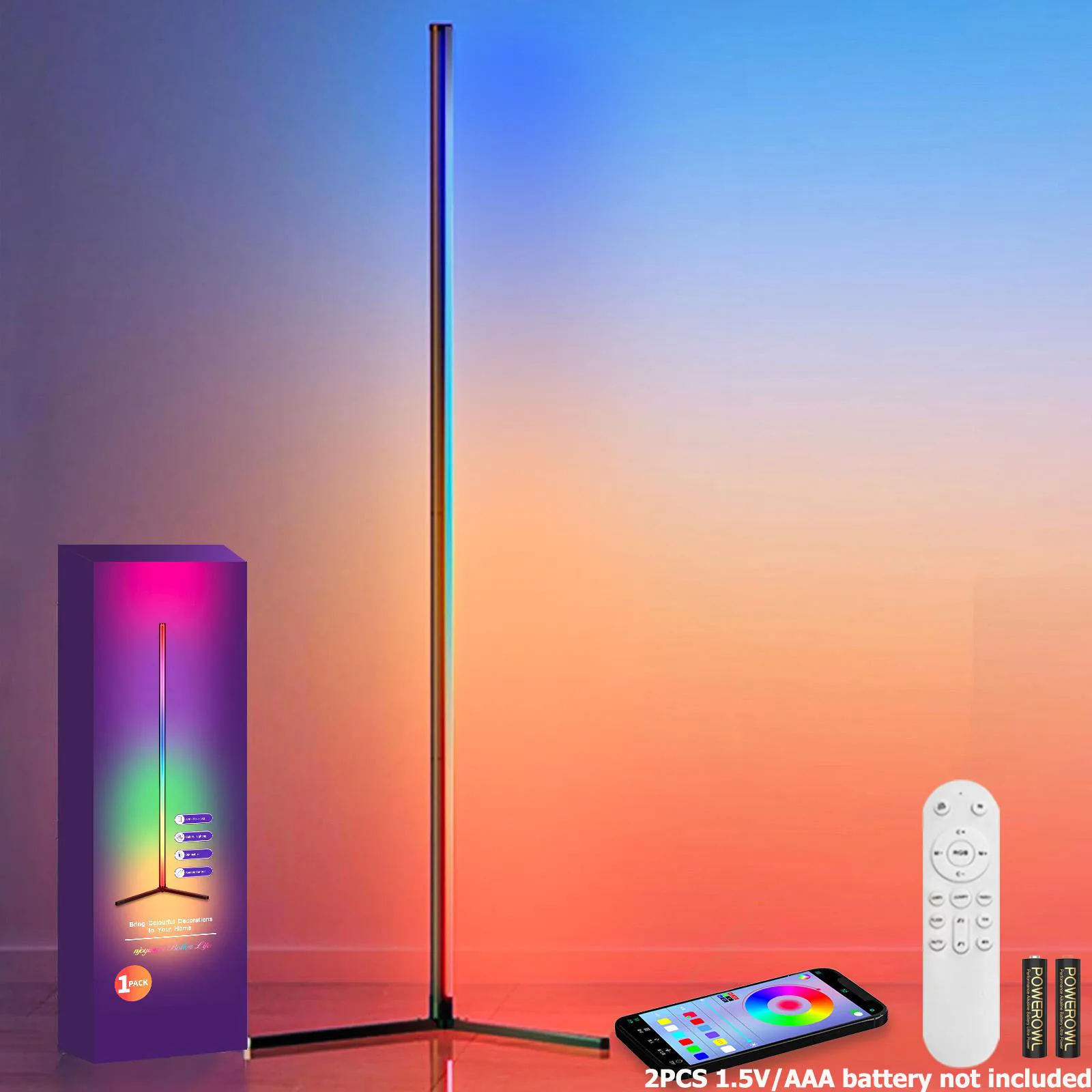 Умный Угловой Напольный Светильник RGB (1 Шт.) С Пультом ДУ И Управлением Через Приложение, Алюминиевый Корпус, Для Гостиной
Умный Угловой Напольный Светильник RGB (1 Шт.) С Пультом ДУ И Управлением Через Приложение, Алюминиевый Корпус, Для Гостиной