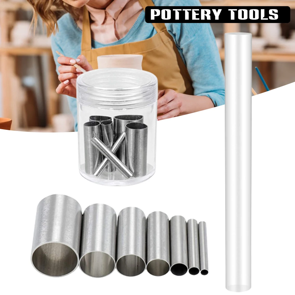 8pcs Ceramic Tool Set Figure Cutting Round Metal Tools Soft Clay DIY Tools Trimming Tools Pottery Tools Porcelain Series gass 
8pcs Ceramic Tool Set Figure Cutting Round Metal Tools Soft Clay DIY Tools Trimming Tools Pottery Tools Porcelain Series gass