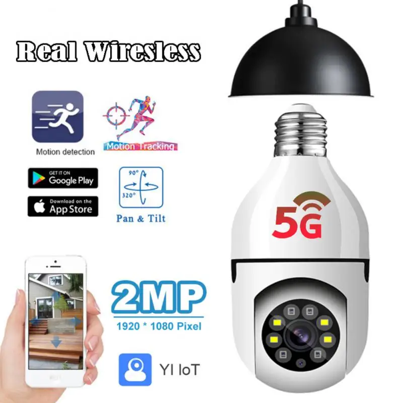 5G/2.4G E27 Bulb 360 Rotate IP Camera Auto Tracking Light Bulb Wireless Wifi PTZ IP Cam Remote Viewing Security Protection
5G/2.4G E27 Bulb 360 Rotate IP Camera Auto Tracking Light Bulb Wireless Wifi PTZ IP Cam Remote Viewing Security Protection