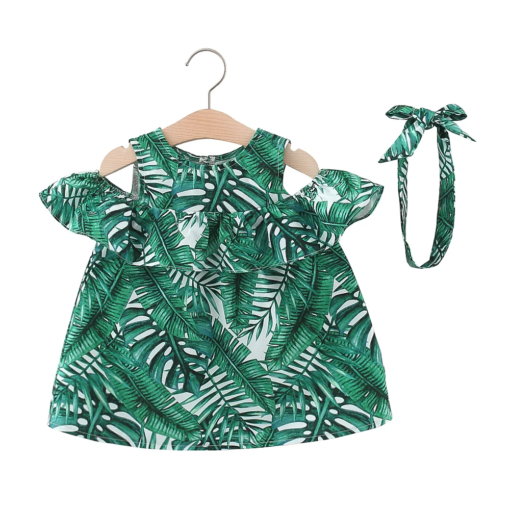 Summer Toddler Baby Tropical Print Dress With Headband Short Sleeve Green Plant Beach Dresses Clothing For 1 2 3 4 Years
Summer Toddler Baby Tropical Print Dress With Headband Short Sleeve Green Plant Beach Dresses Clothing For 1 2 3 4 Years