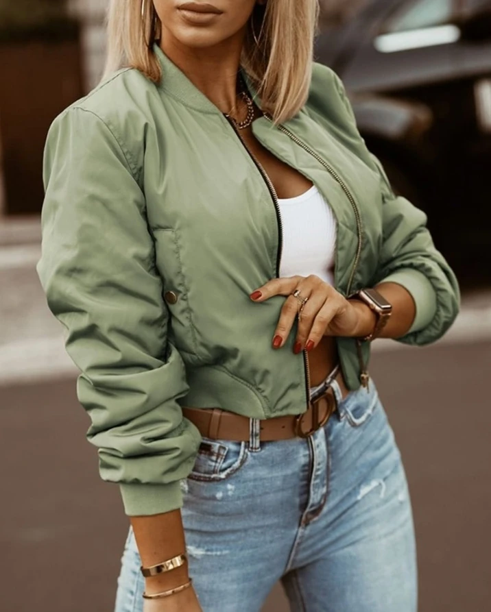 Winter Coat for Women Casual Long Sleeve Zipper Design Crop Baseball Jacket Coat Autumn 2022 Female clothing New All-Match
Winter Coat for Women Casual Long Sleeve Zipper Design Crop Baseball Jacket Coat Autumn 2022 Female clothing New All-Match