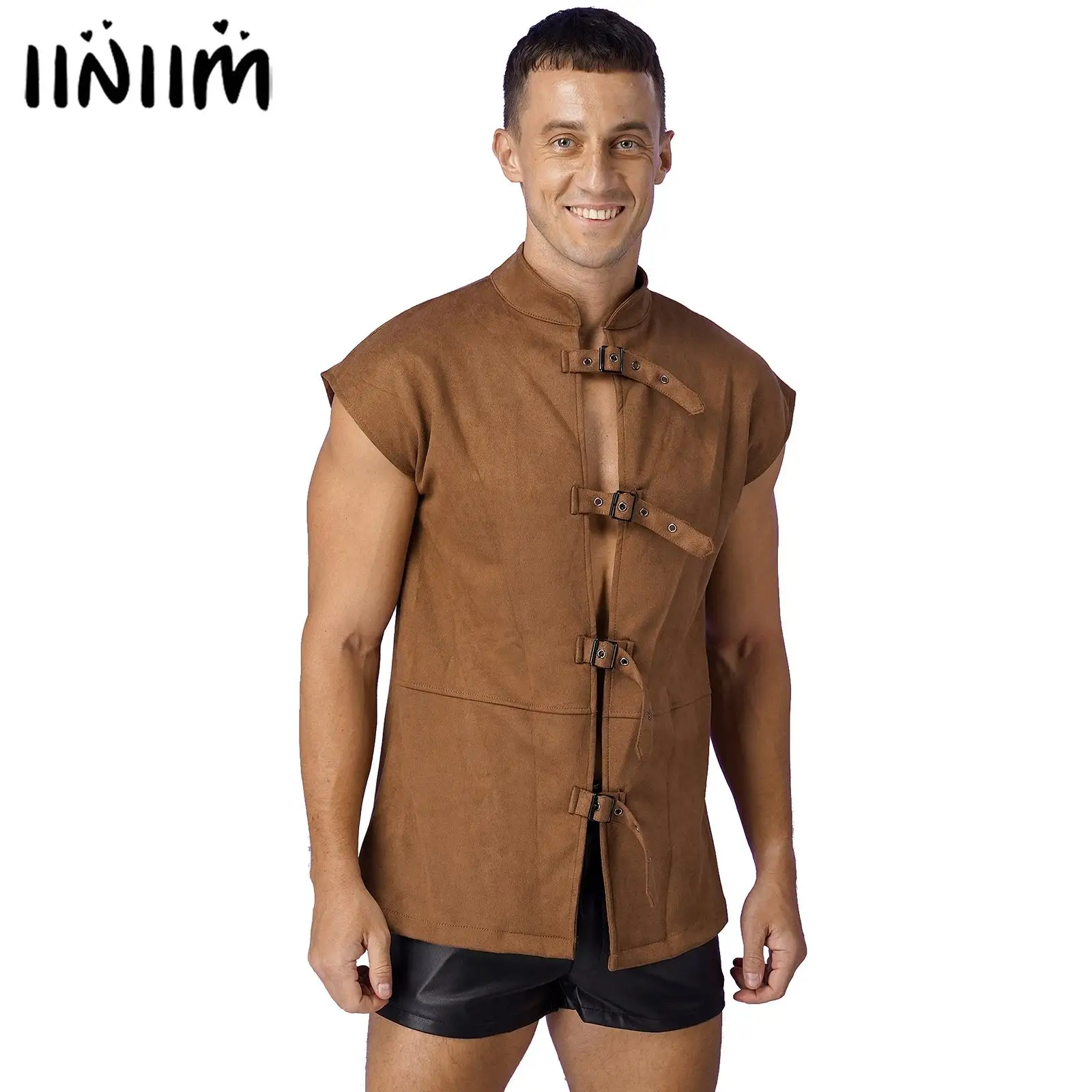 Mens Medieval Renaissance Carnivals Cosplay Costume Suede Waistcoat Stand Collar Vintage Party Vest Halloween Steampunk Outfit
Mens Medieval Renaissance Carnivals Cosplay Costume Suede Waistcoat Stand Collar Vintage Party Vest Halloween Steampunk Outfit