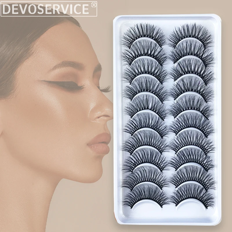 

DEVOSERVICE Lashes New 10 Pairs Combo Pack 3D Faux Mink Eyelash Natural Sexy False Eyelashes Lash Extension Faux Cils Maquiagem