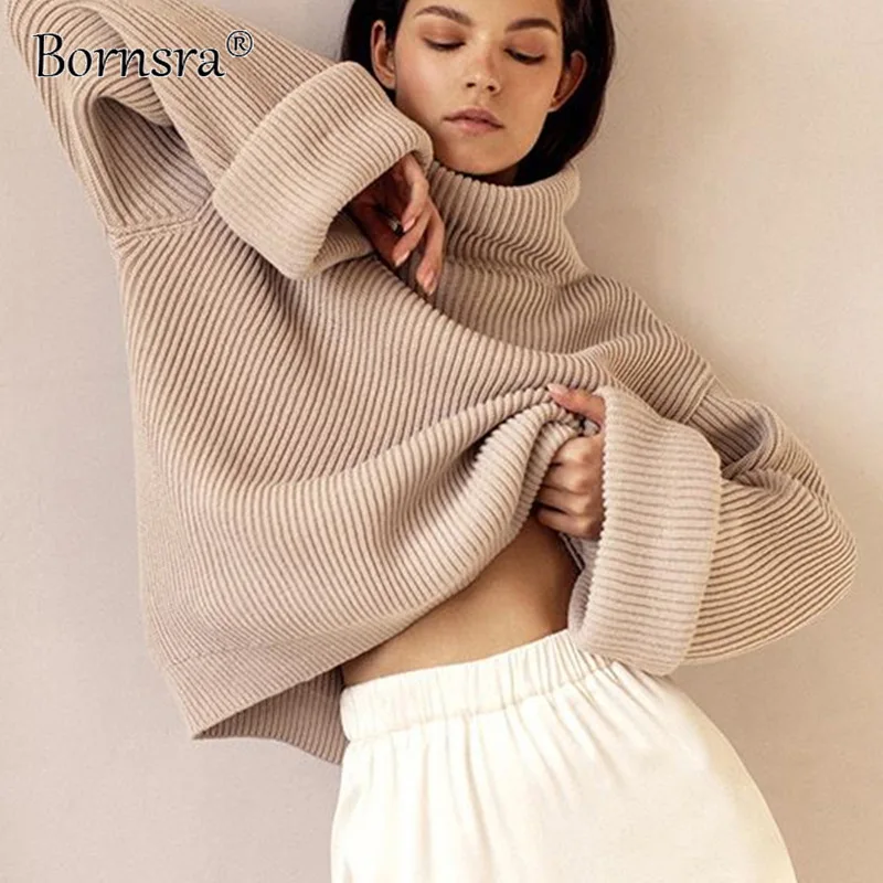 Bornsra Basic Turtleneck Women Sweaters 2021 Autumn Winter Thick Warm Loose Pullover Slim Tops Knitted Jumper Soft Pull Female
Bornsra Basic Turtleneck Women Sweaters 2021 Autumn Winter Thick Warm Loose Pullover Slim Tops Knitted Jumper Soft Pull Female