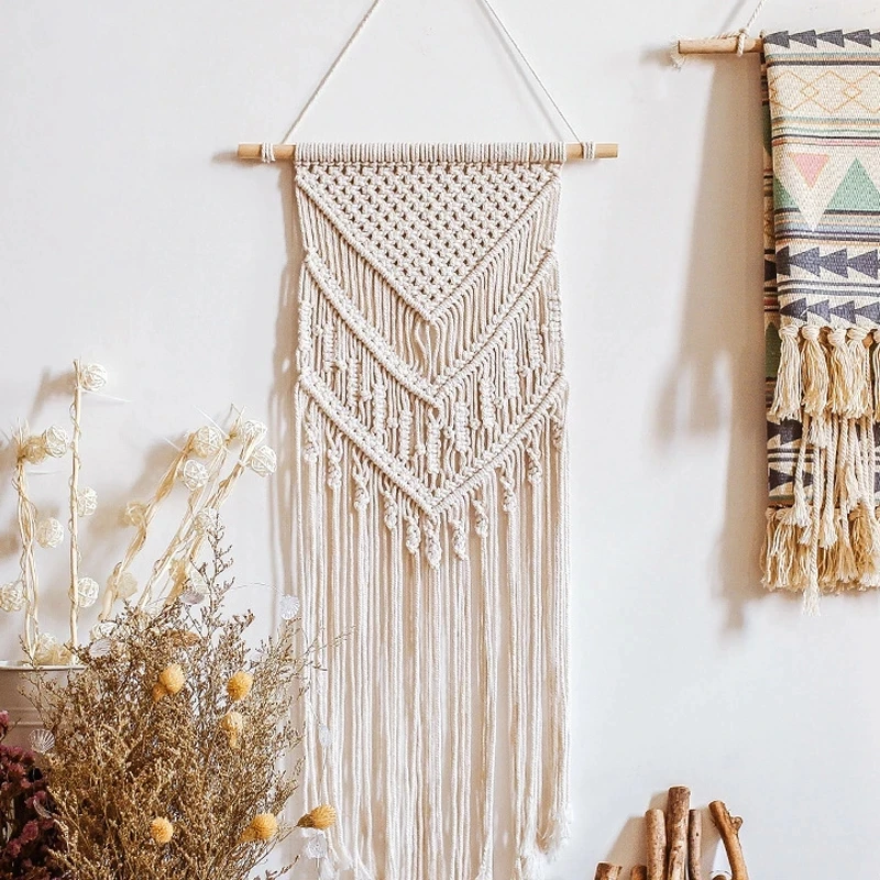 Macrame Boho Tapestry Wall Hanging Hand-woven Home Decoration Accessories Nordic Art Tassel Apartment Dorm Room Decoration
Macrame Boho Tapestry Wall Hanging Hand-woven Home Decoration Accessories Nordic Art Tassel Apartment Dorm Room Decoration