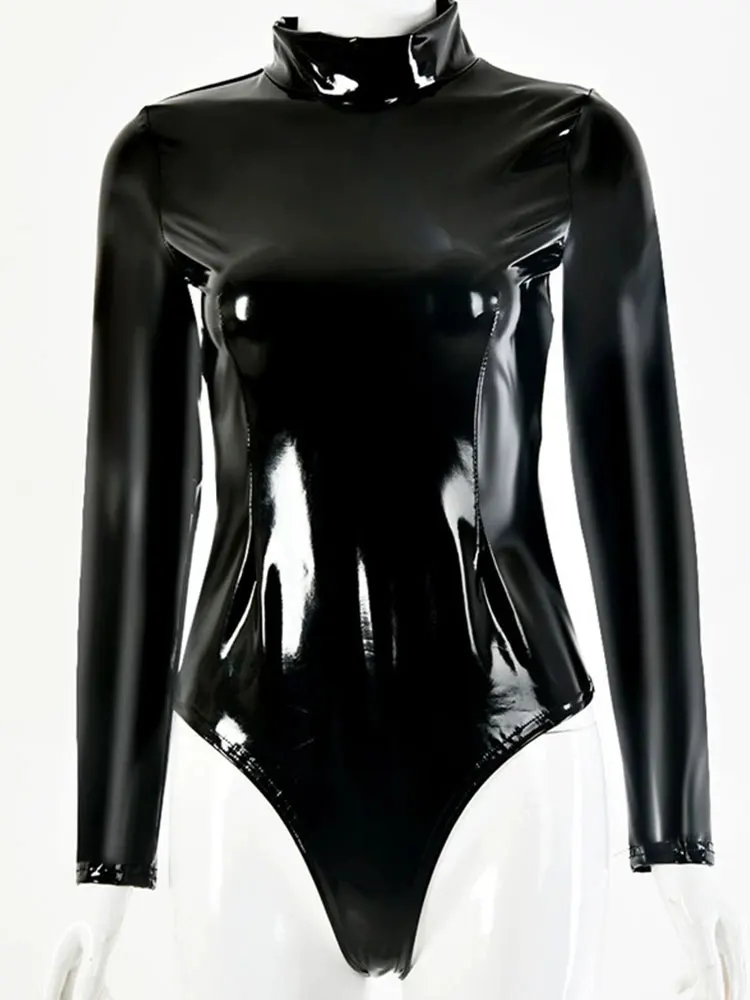 Kalevest Y2K Streetwear Leather Bodysuit Women Long Sleeve Sexy Bodycon Sheath Crotch Basic Black Overalls Top Casual Suits 2023
Kalevest Y2K Streetwear Leather Bodysuit Women Long Sleeve Sexy Bodycon Sheath Crotch Basic Black Overalls Top Casual Suits 2023