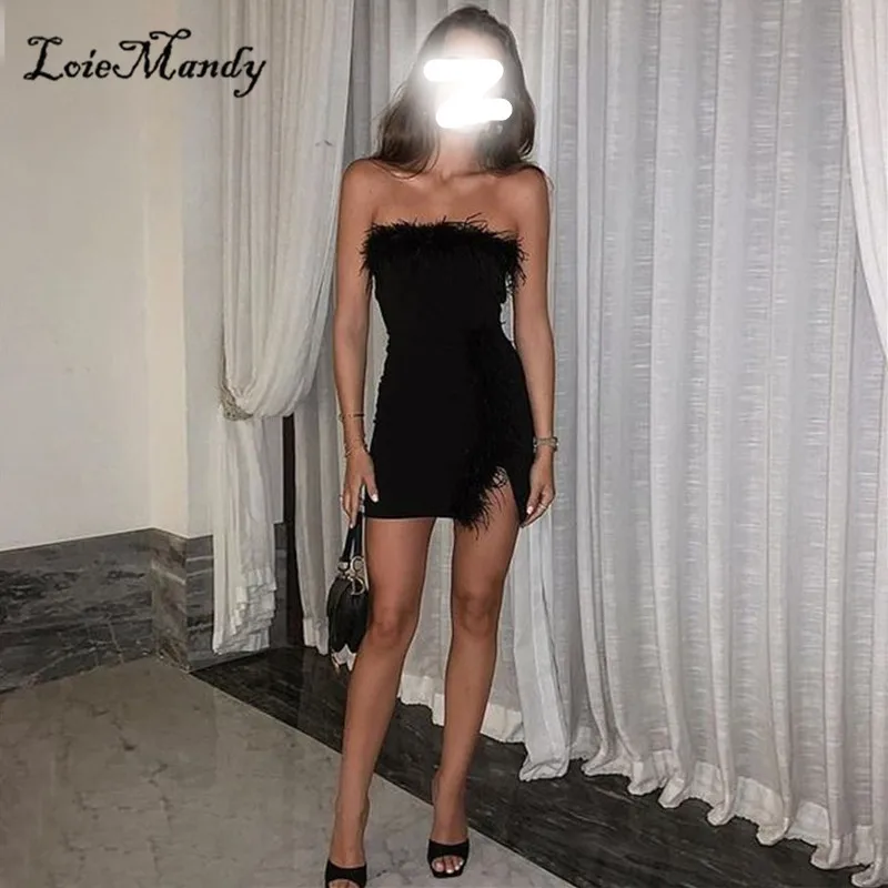 Luxury Feathers Short Cocktail Dresses With Slit 2023 Elegant Strapless Bodycon Mini Party Dress Formal Vestidos de graduación
Luxury Feathers Short Cocktail Dresses With Slit 2023 Elegant Strapless Bodycon Mini Party Dress Formal Vestidos de graduación