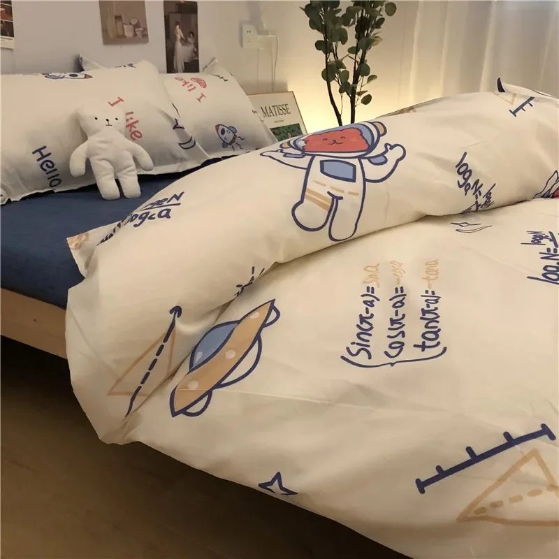 Washed Cotton 4 Piece Bedding Set Bed Linen Quilt Cover Pillowcase Simple Style Student Dormitory Quilt Cover Bed Textile set
Washed Cotton 4 Piece Bedding Set Bed Linen Quilt Cover Pillowcase Simple Style Student Dormitory Quilt Cover Bed Textile set