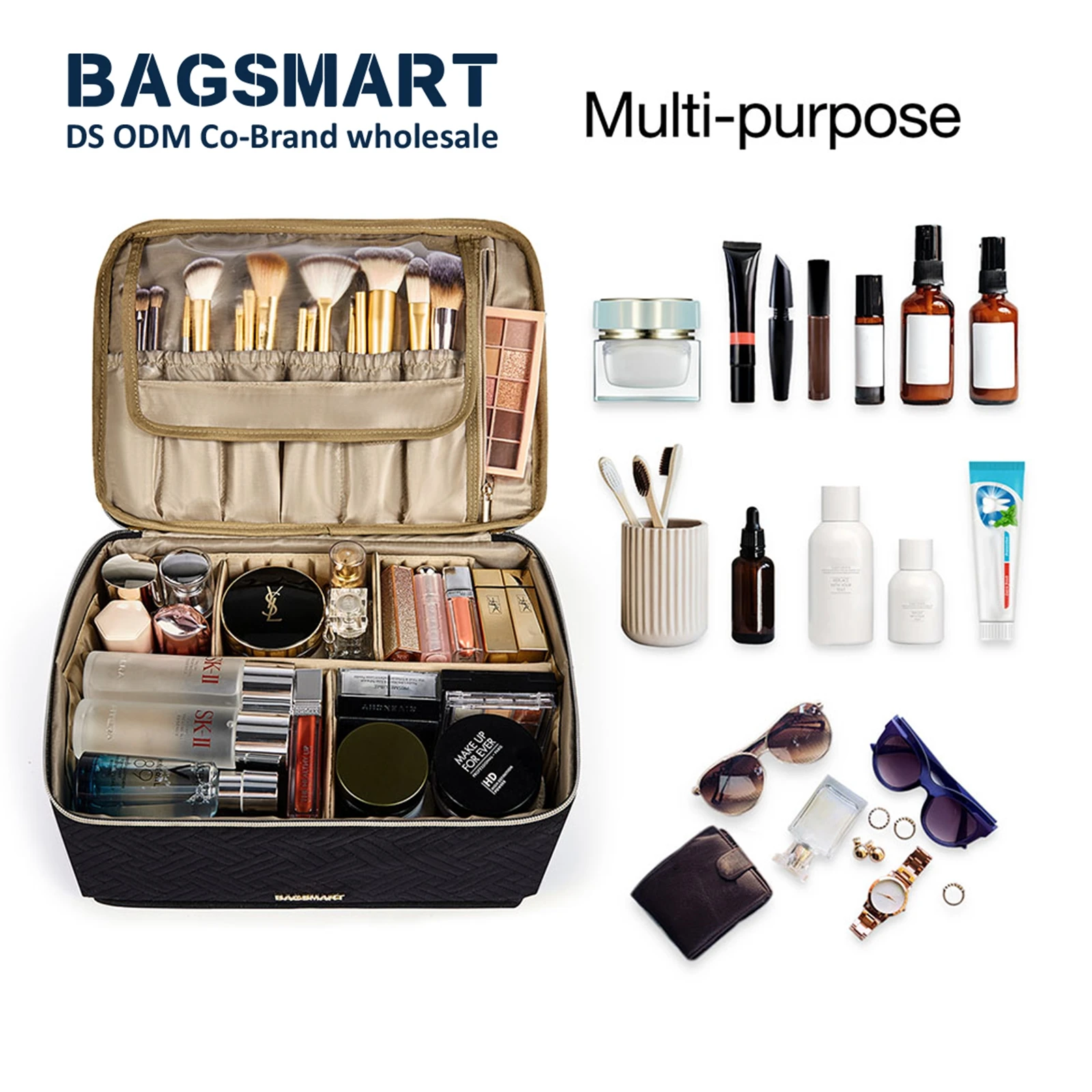 30 шт., оптовая продажа, сумка для макияжа BAGSMART, двухслойный органайзер для косметики, футляр для поезда для макияжа, косметички, кистей, туале...
30 шт., оптовая продажа, сумка для макияжа BAGSMART, двухслойный органайзер для косметики, футляр для поезда для макияжа, косметички, кистей, туале...
