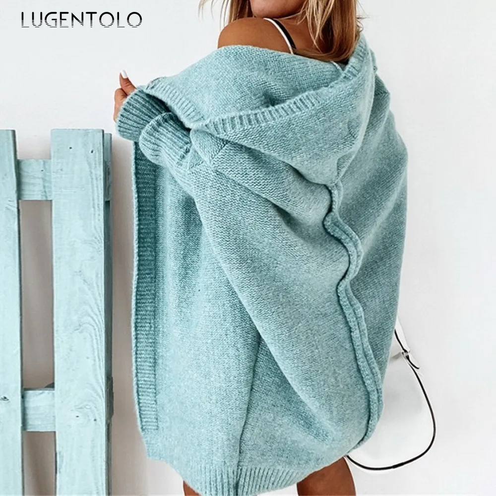 Hooded Knitted Sweater Women Temperament Bat Type Soft Loose Female Casual Large Size Solid Autumn Cardigan Sweaters
Hooded Knitted Sweater Women Temperament Bat Type Soft Loose Female Casual Large Size Solid Autumn Cardigan Sweaters