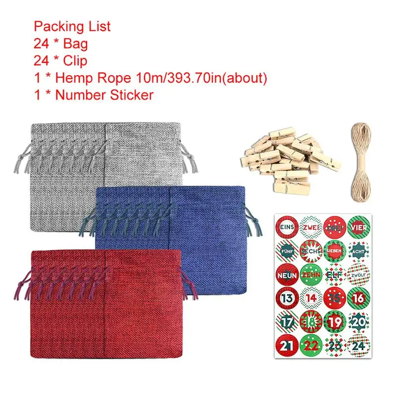 Advent Calendar Bags 24 Days Christmas Countdown Calendar Burlap Bags Drawstring Bags Christmas Gift Bags Set For Christmas Part
Advent Calendar Bags 24 Days Christmas Countdown Calendar Burlap Bags Drawstring Bags Christmas Gift Bags Set For Christmas Part