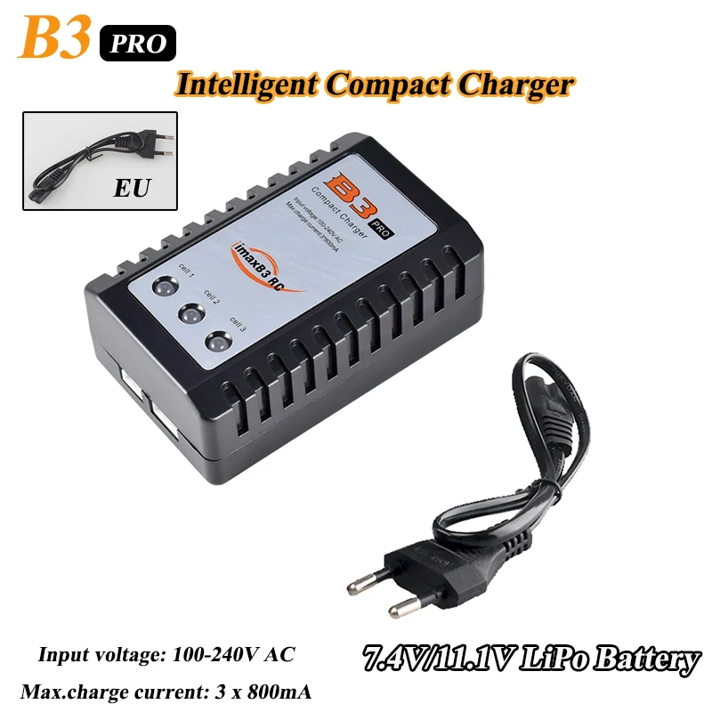iMAX B3 PRO 10W Intelligent Compact Charger Lipo Battery 2S-3S Balance lithium RC Discharger 7.4V/11.1V EU Plug Power Supply Car
iMAX B3 PRO 10W Intelligent Compact Charger Lipo Battery 2S-3S Balance lithium RC Discharger 7.4V/11.1V EU Plug Power Supply Car