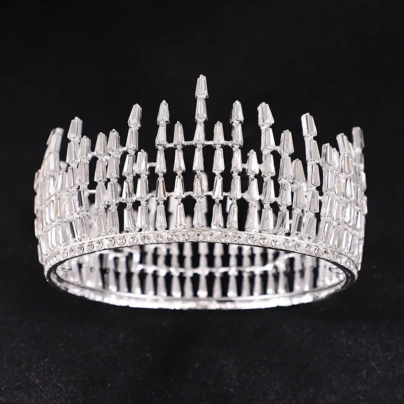 Luxury Baroque Sliver Crystal Round Crowns Bridal Tiaras Queen Rhinestone Diadem For Bride Headband Wedding Hair Accessories
Luxury Baroque Sliver Crystal Round Crowns Bridal Tiaras Queen Rhinestone Diadem For Bride Headband Wedding Hair Accessories
