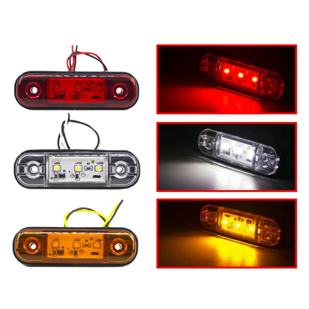 4PCS 12V 24V Warning Light 3 LED Side Marker Light Clearance Orange White Red Trailer Truck Lamp Truck Lorry Caravan Bus
4PCS 12V 24V Warning Light 3 LED Side Marker Light Clearance Orange White Red Trailer Truck Lamp Truck Lorry Caravan Bus