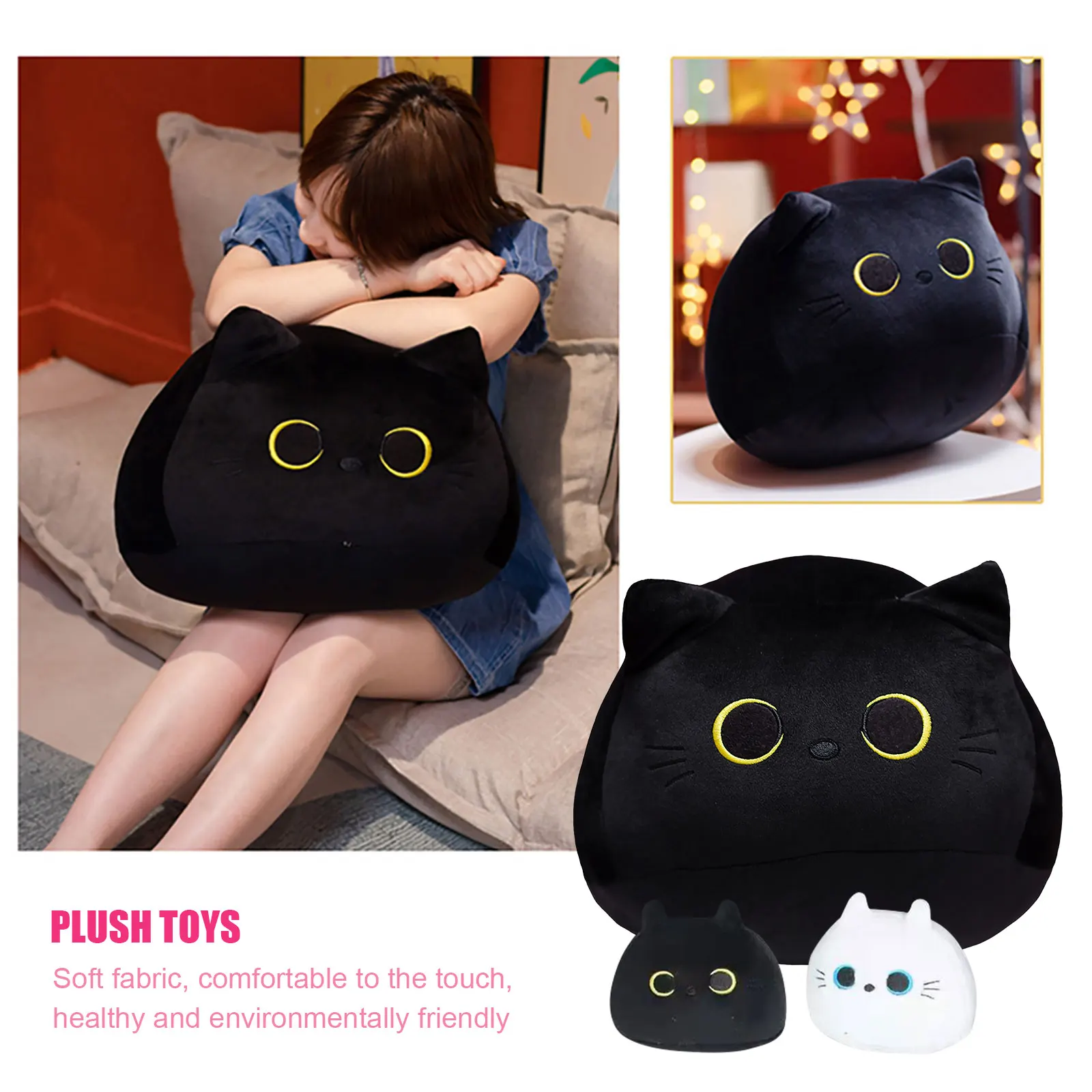 Lovely Cartoon Animal Stuffed Toys Cute Black Cat Shaped Soft Plush Pillows Doll Girls Bedroom Valentine Day Gifts Ornament
Lovely Cartoon Animal Stuffed Toys Cute Black Cat Shaped Soft Plush Pillows Doll Girls Bedroom Valentine Day Gifts Ornament