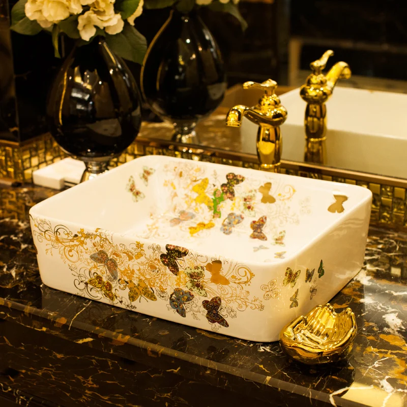 Art wash basin Ceramic Counter Top Wash Basin Bathroom Sinks wash basin rectangle butterfly painting
Art wash basin Ceramic Counter Top Wash Basin Bathroom Sinks wash basin rectangle butterfly painting