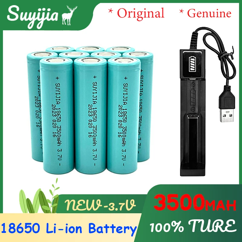 

3.7V 3500mAh 18650 Battery Cells 15A Discharging Lithium Li-ion Rechargeable Batteries for Flashlight for MJ1 Torch Headlamp
