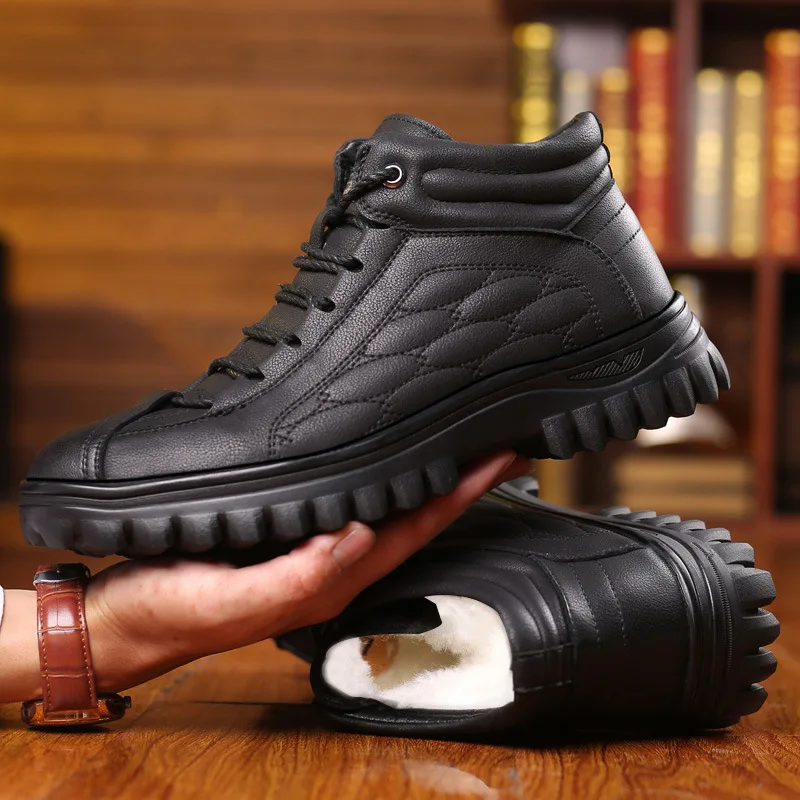 Winter Wear Men Black Boots Plattform Warmest Wool Lined Leather Boot for Men Casual Shoes Outdoor Snow Boots Men Waterproof
Winter Wear Men Black Boots Plattform Warmest Wool Lined Leather Boot for Men Casual Shoes Outdoor Snow Boots Men Waterproof