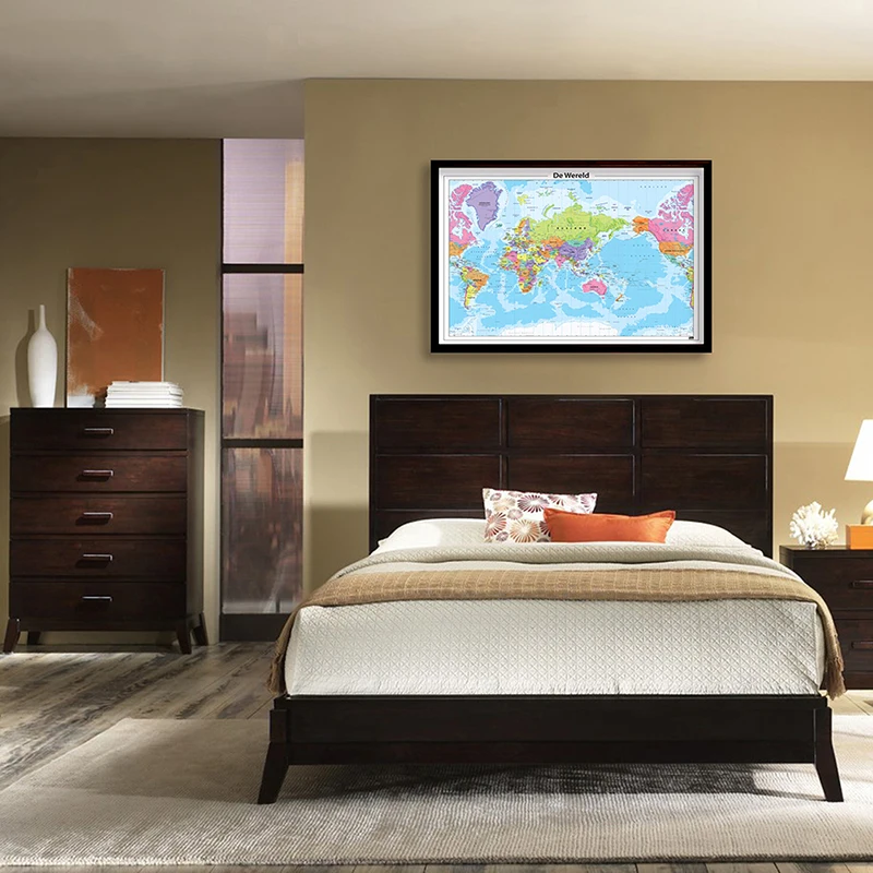 59*42cm The World Map In Dutch Wall Art Poster Decorative Canvas Painting Living Room Home Decoration Travel School Supplies
59*42cm The World Map In Dutch Wall Art Poster Decorative Canvas Painting Living Room Home Decoration Travel School Supplies