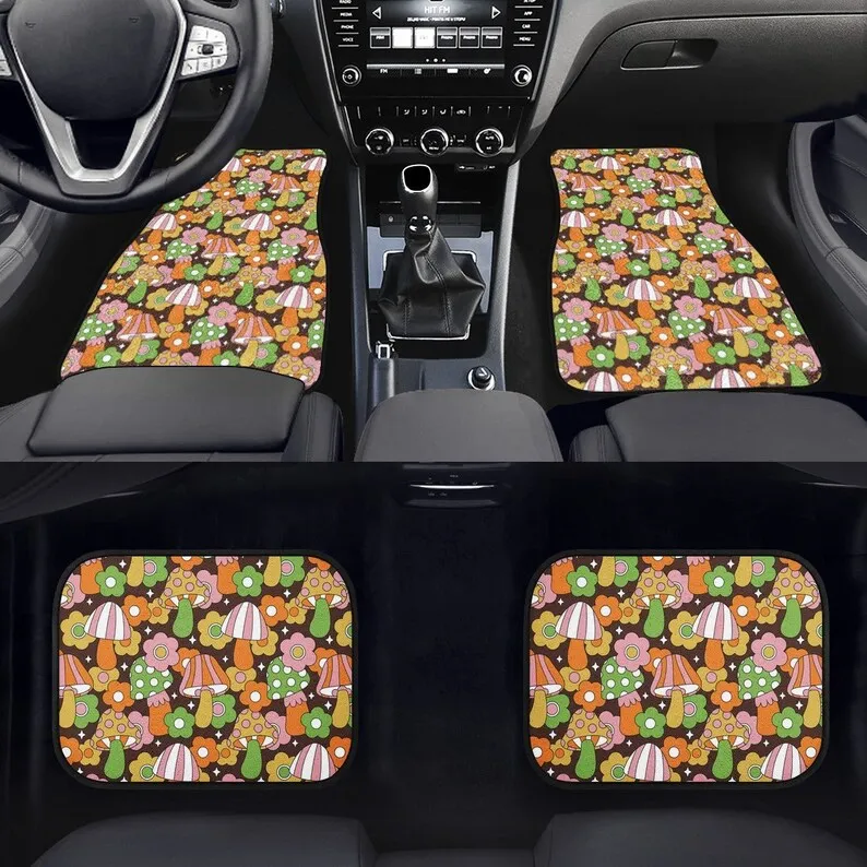 Retro Hippie Mushrooms Car Floor Mats - Vintage Conversion Van, Shrooms Stoner Car Accessories, 60s 70s 80s Flower Child, Woodst
Retro Hippie Mushrooms Car Floor Mats - Vintage Conversion Van, Shrooms Stoner Car Accessories, 60s 70s 80s Flower Child, Woodst