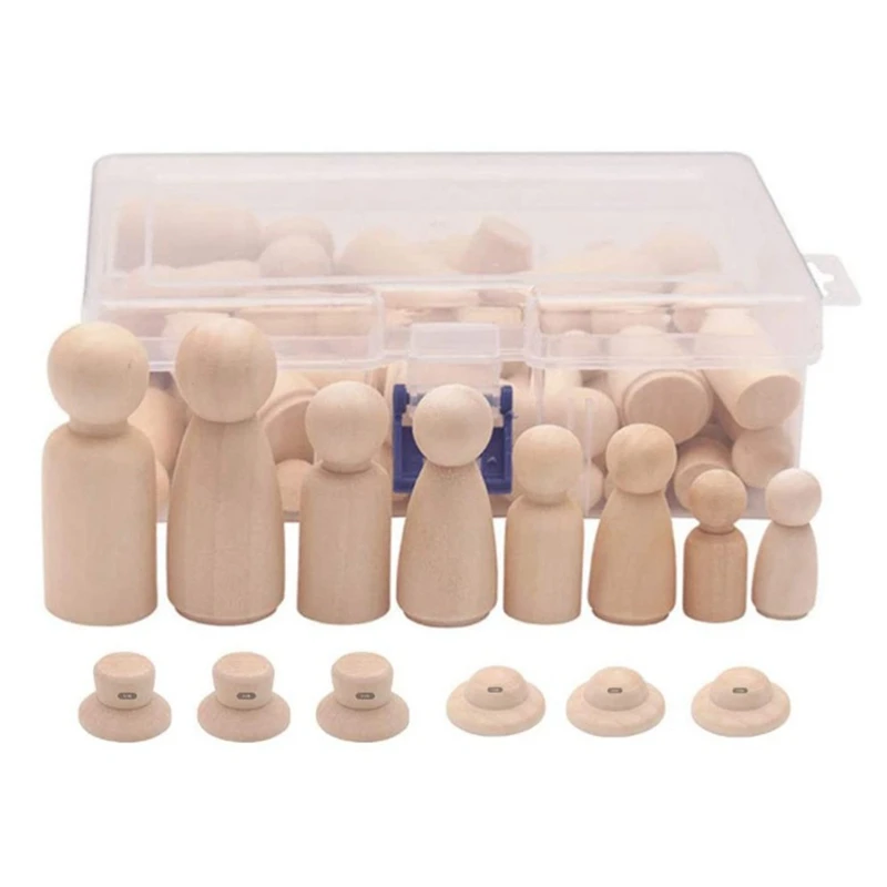 Wooden Peg Dolls, 56PCS Unfinished Decorative DIY Angel Tiny Doll Bodies Painted Natural Wooden People with Hats
Wooden Peg Dolls, 56PCS Unfinished Decorative DIY Angel Tiny Doll Bodies Painted Natural Wooden People with Hats