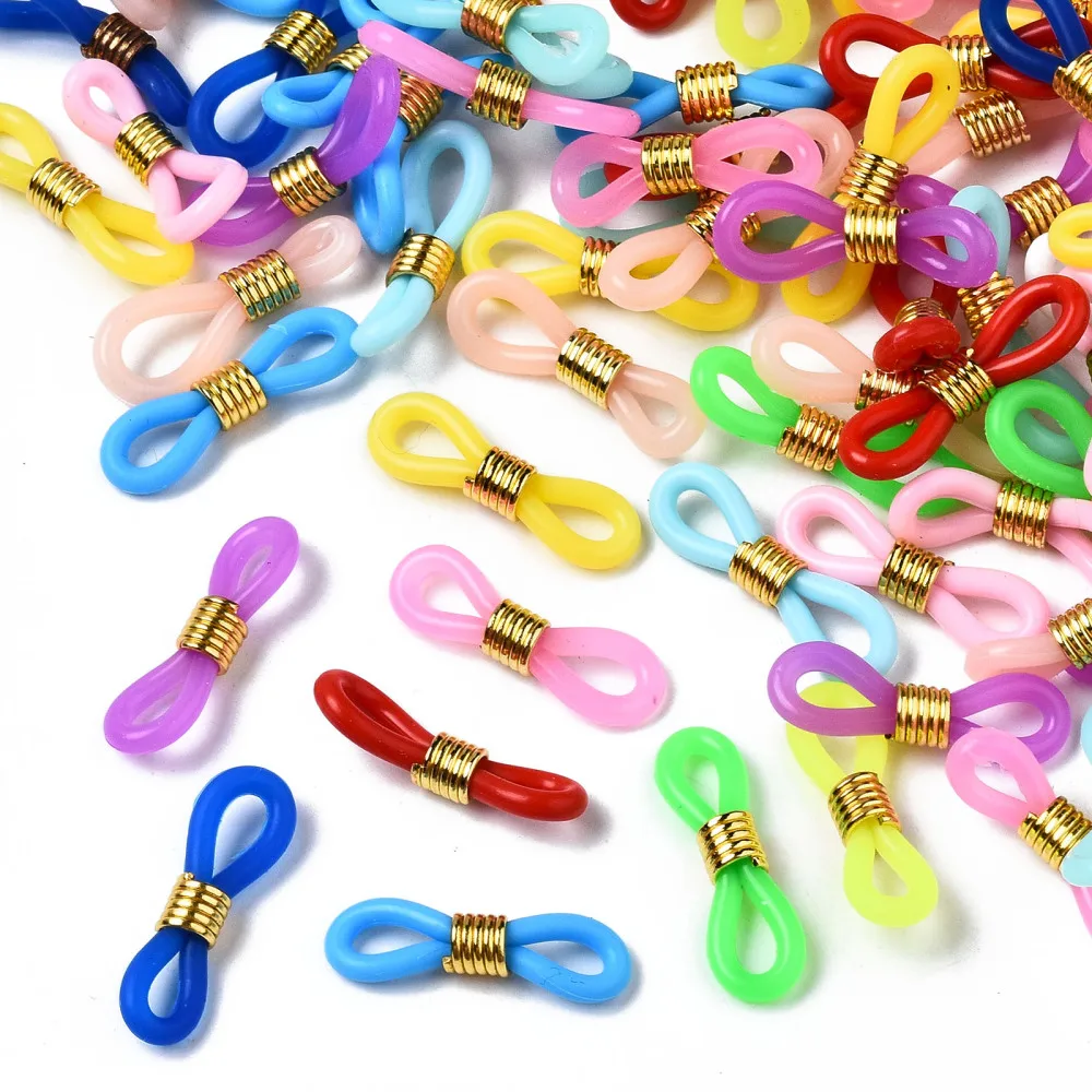50pc Silicone EyeGlass Holders with Golden Plated Iron Findings Mixed Color 22x7.5mm
50pc Silicone EyeGlass Holders with Golden Plated Iron Findings Mixed Color 22x7.5mm
