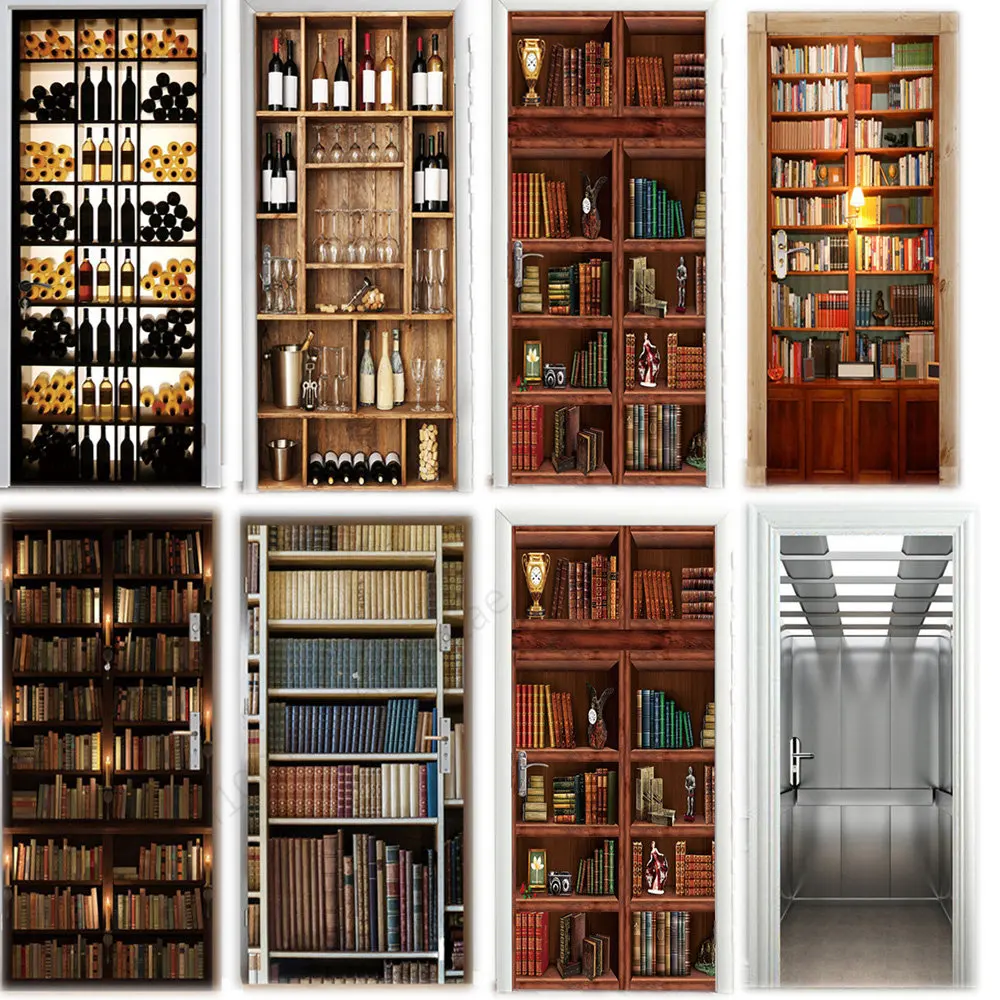 3D Wine Cabinet Door Sticker Bookcase Home Decoration Wallpaper Room Door Renovation PVC Waterproof Self-adhesive Wallpaper
3D Wine Cabinet Door Sticker Bookcase Home Decoration Wallpaper Room Door Renovation PVC Waterproof Self-adhesive Wallpaper